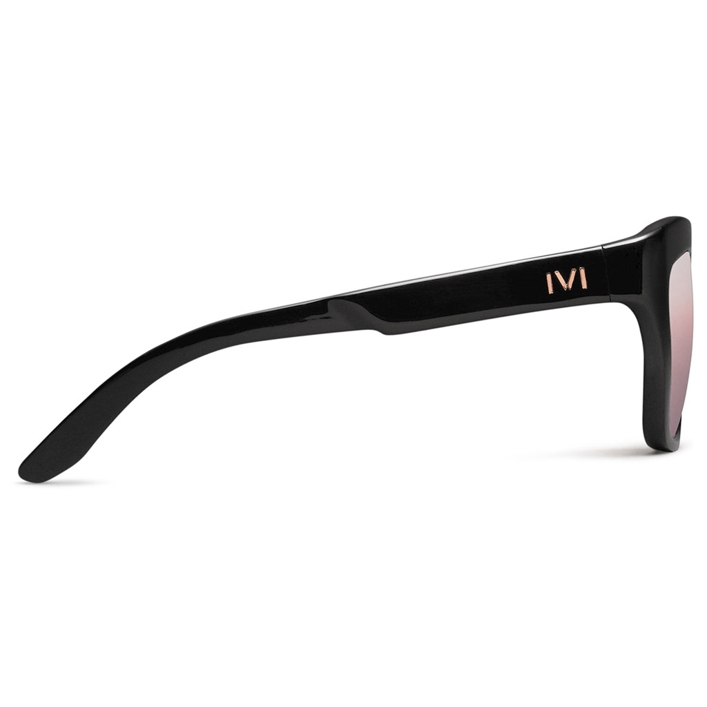 Bonnie Cat Eye Sunglasses in Polished Black with Rose Gradient Lens