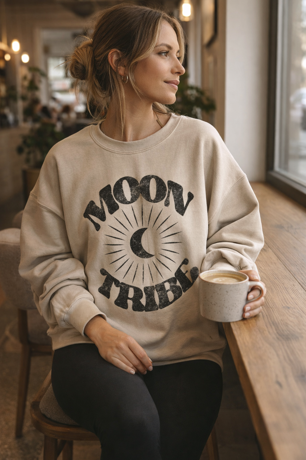Lunar Essence Moon Tribe Fleece Crew Sweatshirt