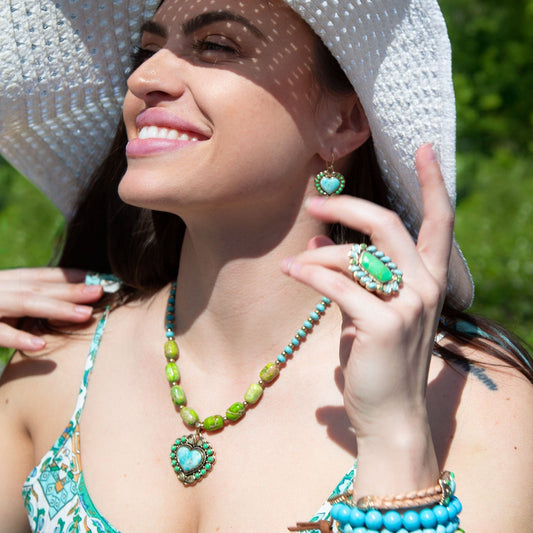 Legacy Heart Turquoise Drop Earrings