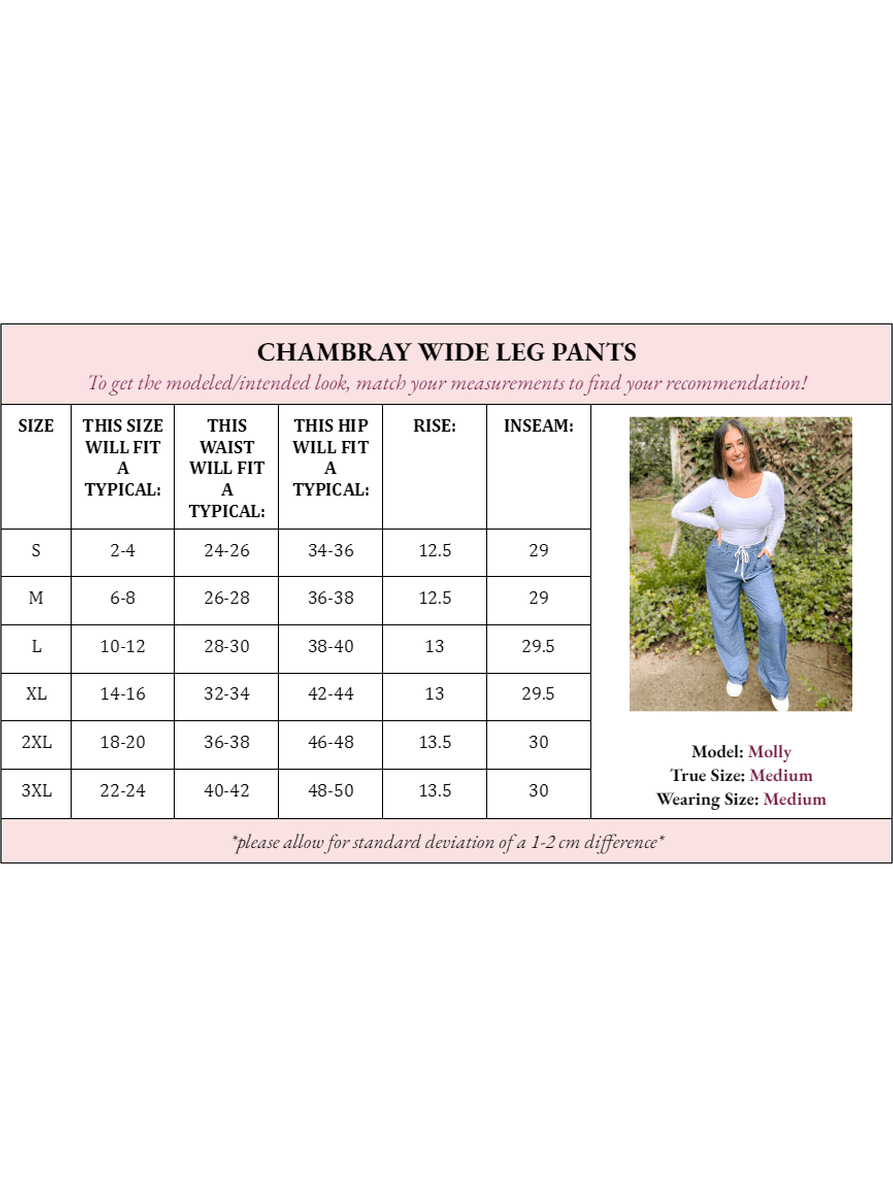 Cora Chambray Wide Leg Pant