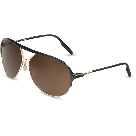 Division Aviator Sunglasses in Polished Black Gold with Bronze Lens