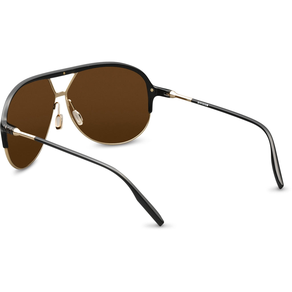Division Aviator Sunglasses in Polished Black Gold with Bronze Lens