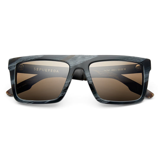Sepulveda Flat Top Sunglasses in Polished Double Horn with Bronze Polarized Lens