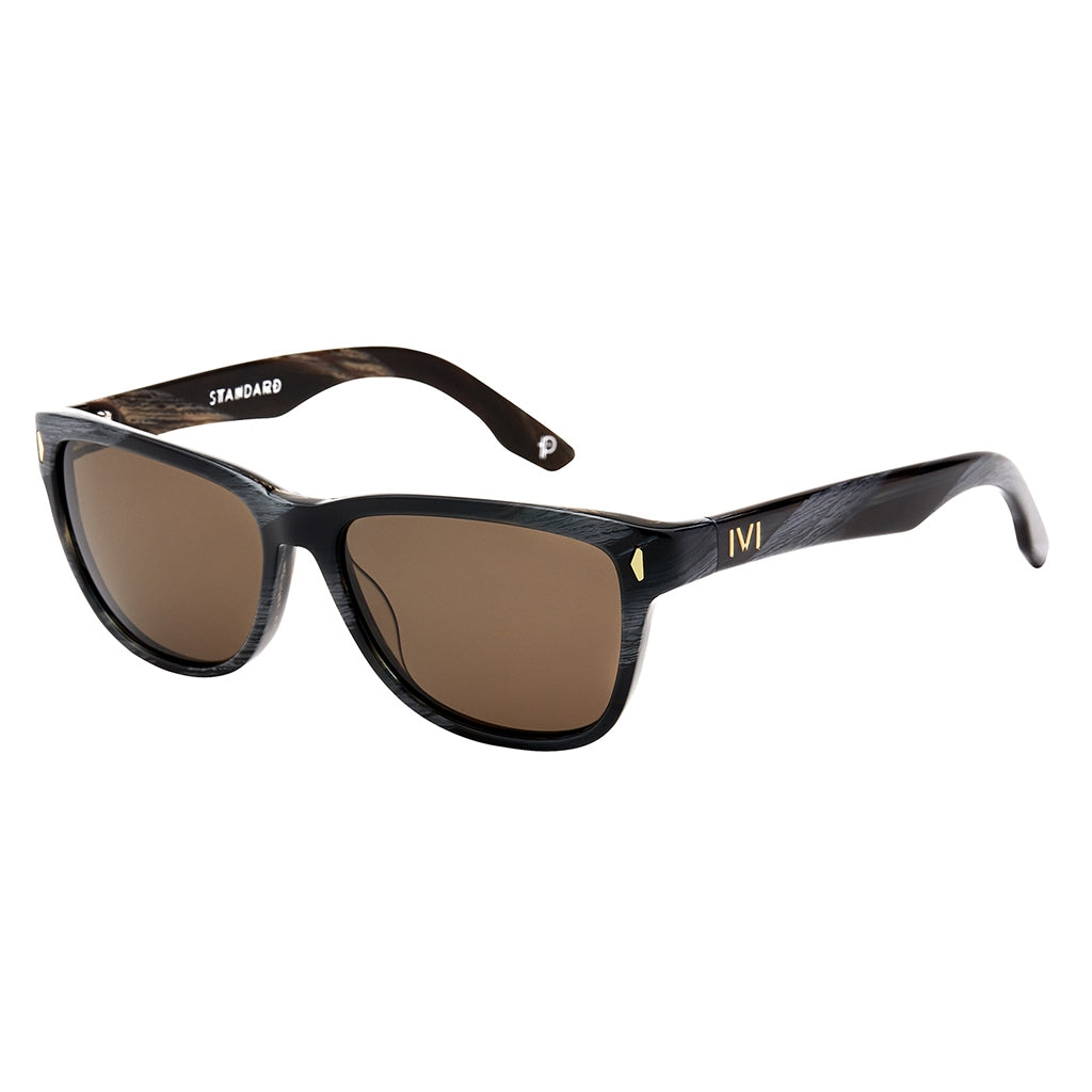 Standard Wayfarer Sunglasses in Polished Double Horn with Bronze Polarized Lens