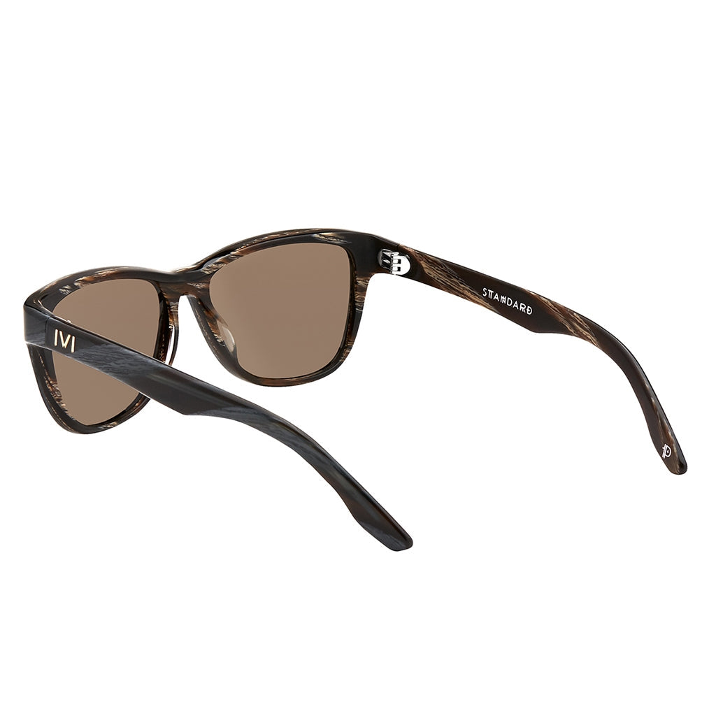Standard Wayfarer Sunglasses in Polished Double Horn with Bronze Polarized Lens