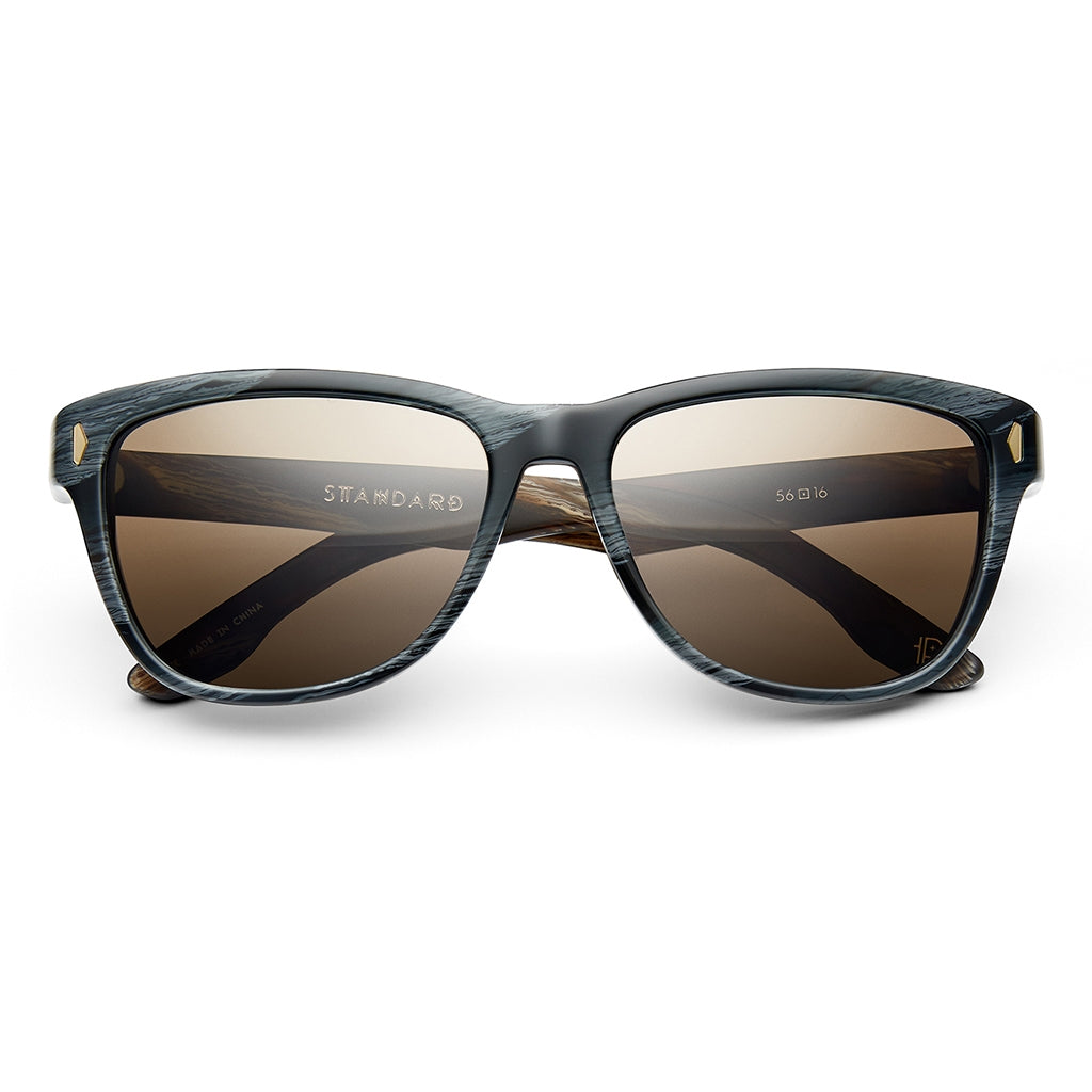 Standard Wayfarer Sunglasses in Polished Double Horn with Bronze Polarized Lens