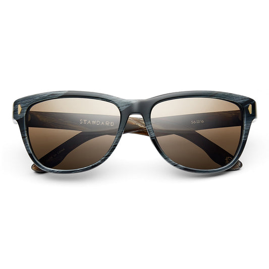 Standard Wayfarer Sunglasses in Polished Double Horn with Bronze Polarized Lens