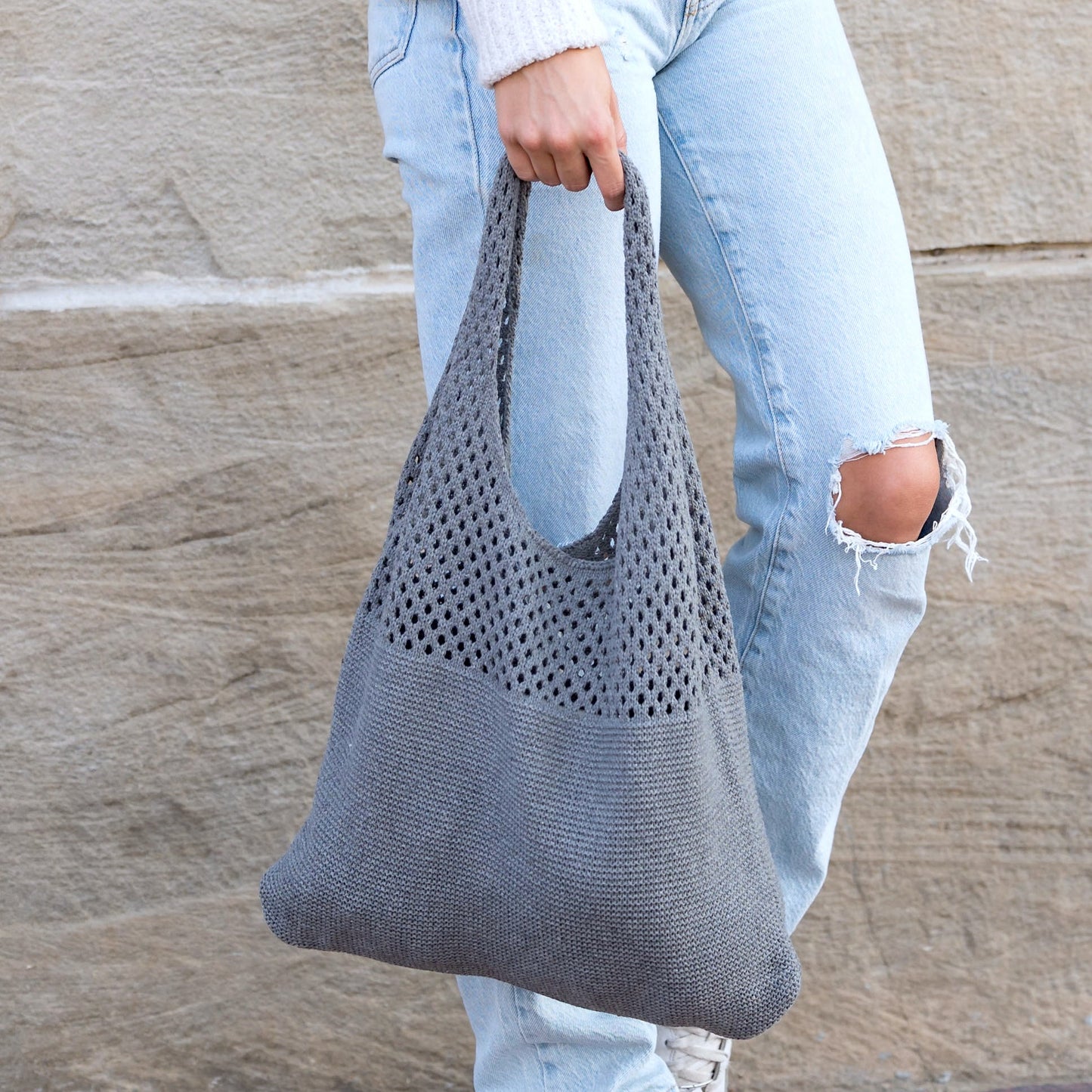 Soft Knit Hobo Shoulder Bag