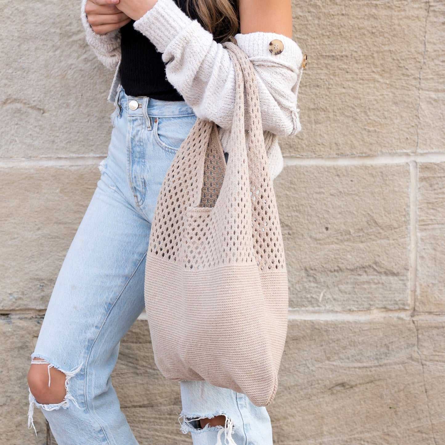 Soft Knit Hobo Shoulder Bag