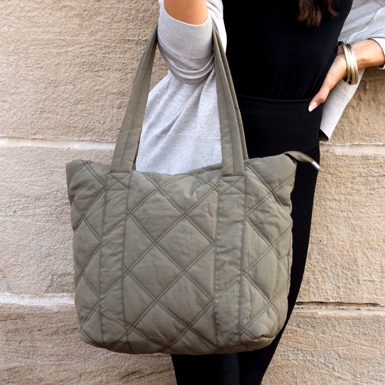 Puffed Quilted Tote