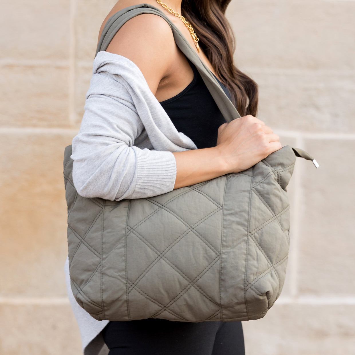 Puffed Quilted Tote