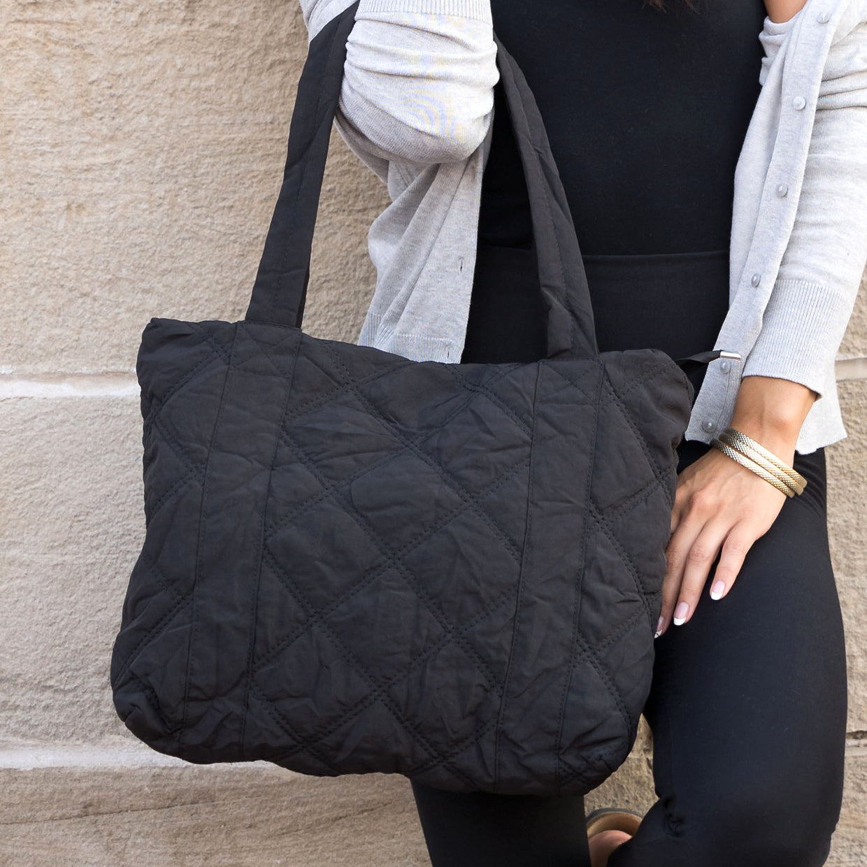Puffed Quilted Tote