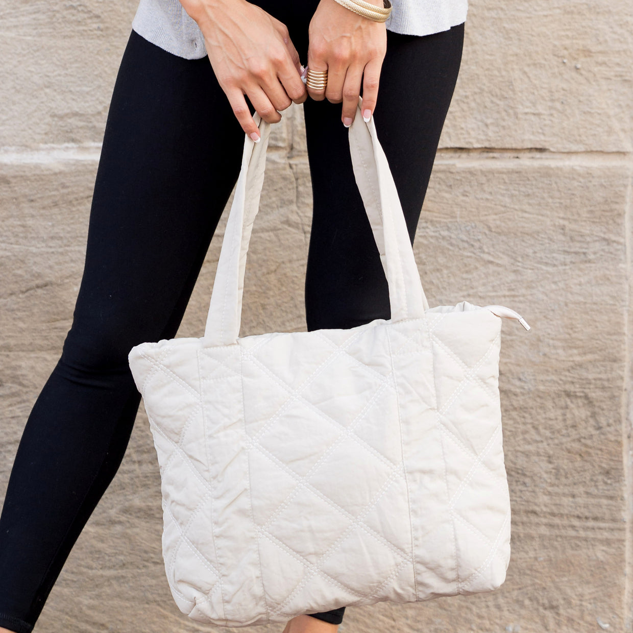 Puffed Quilted Tote