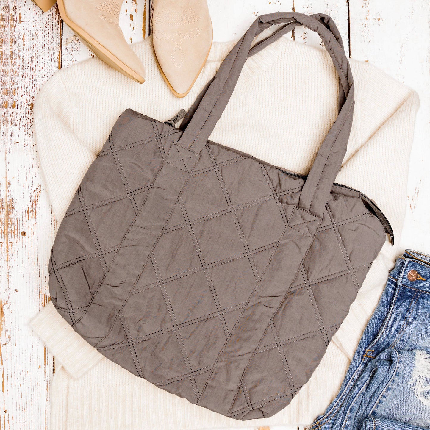 Puffed Quilted Tote