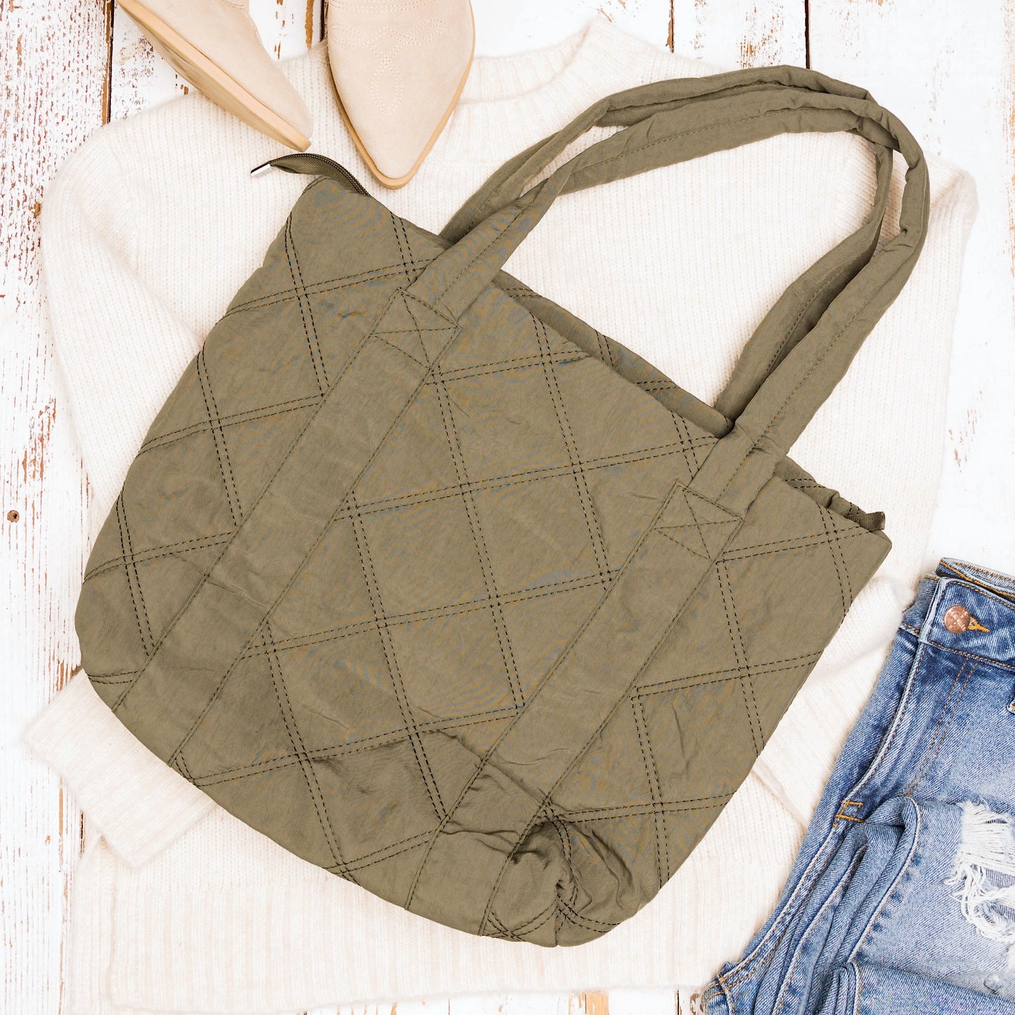 Puffed Quilted Tote