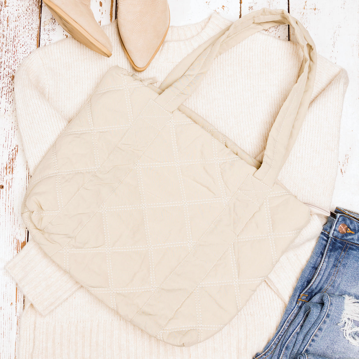 Puffed Quilted Tote
