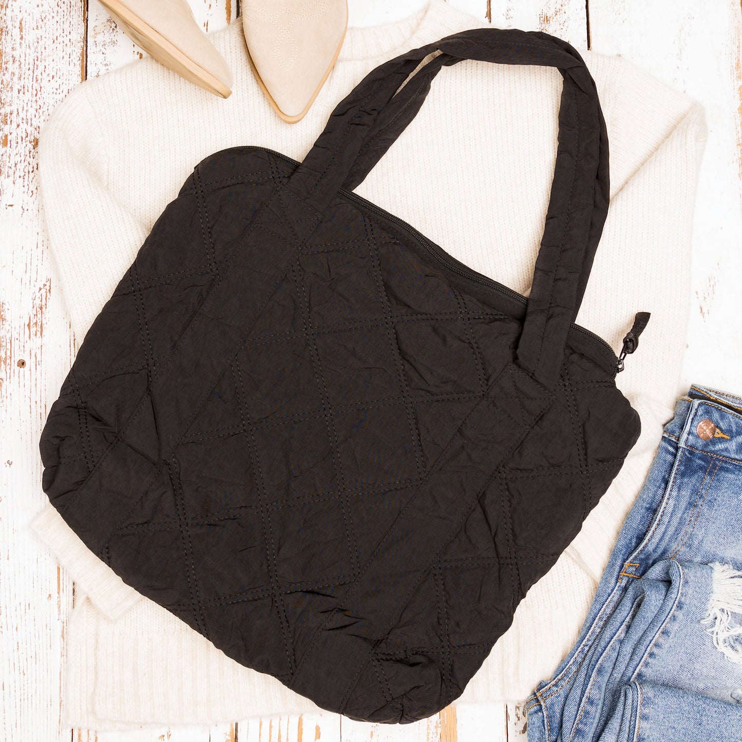 Puffed Quilted Tote