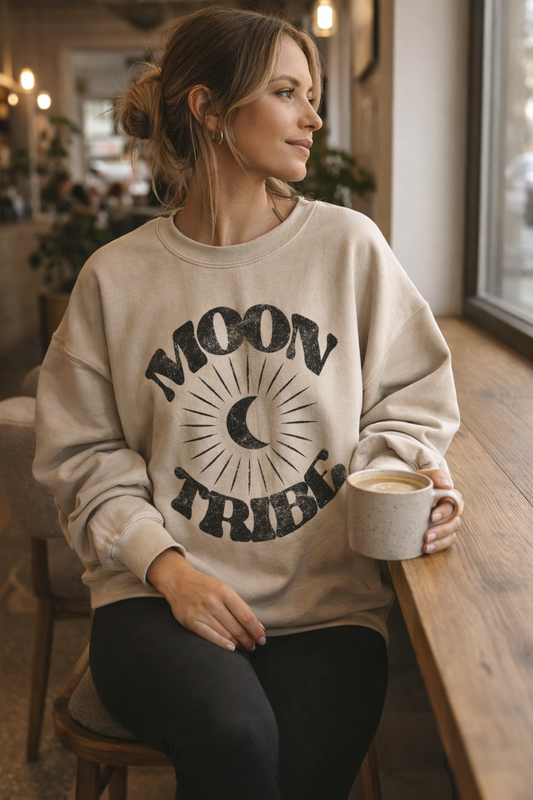 Lunar Essence Moon Tribe Fleece Crew Sweatshirt