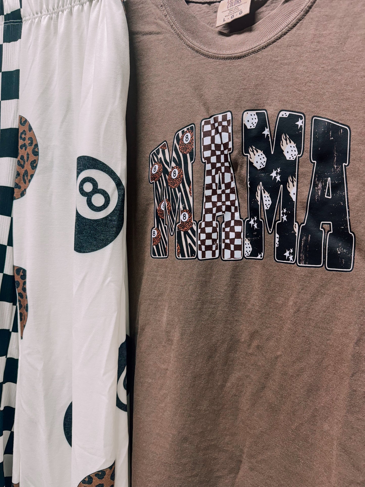 Flame Dice Neutral Mama Tee