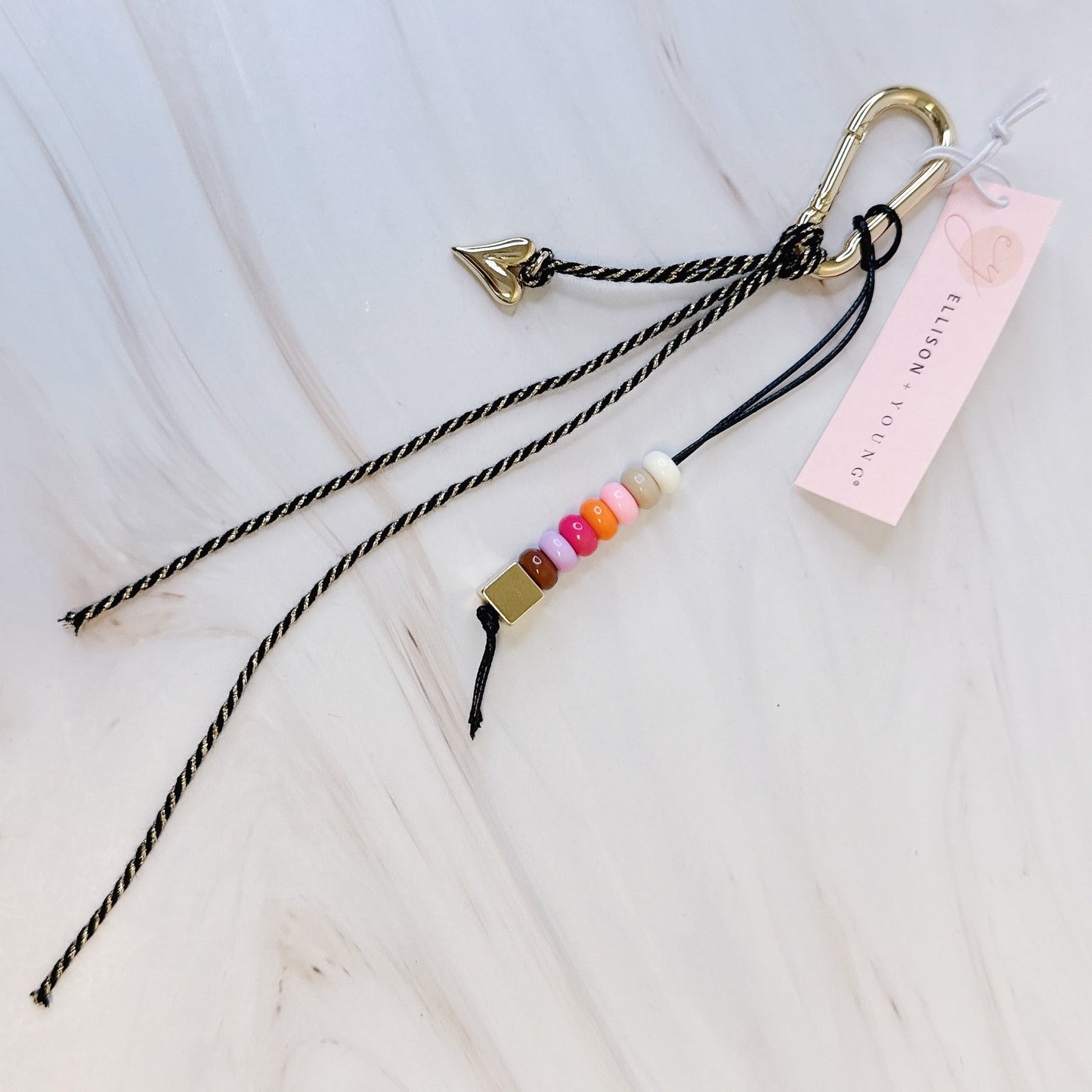 Heart and Beads Bag Charm