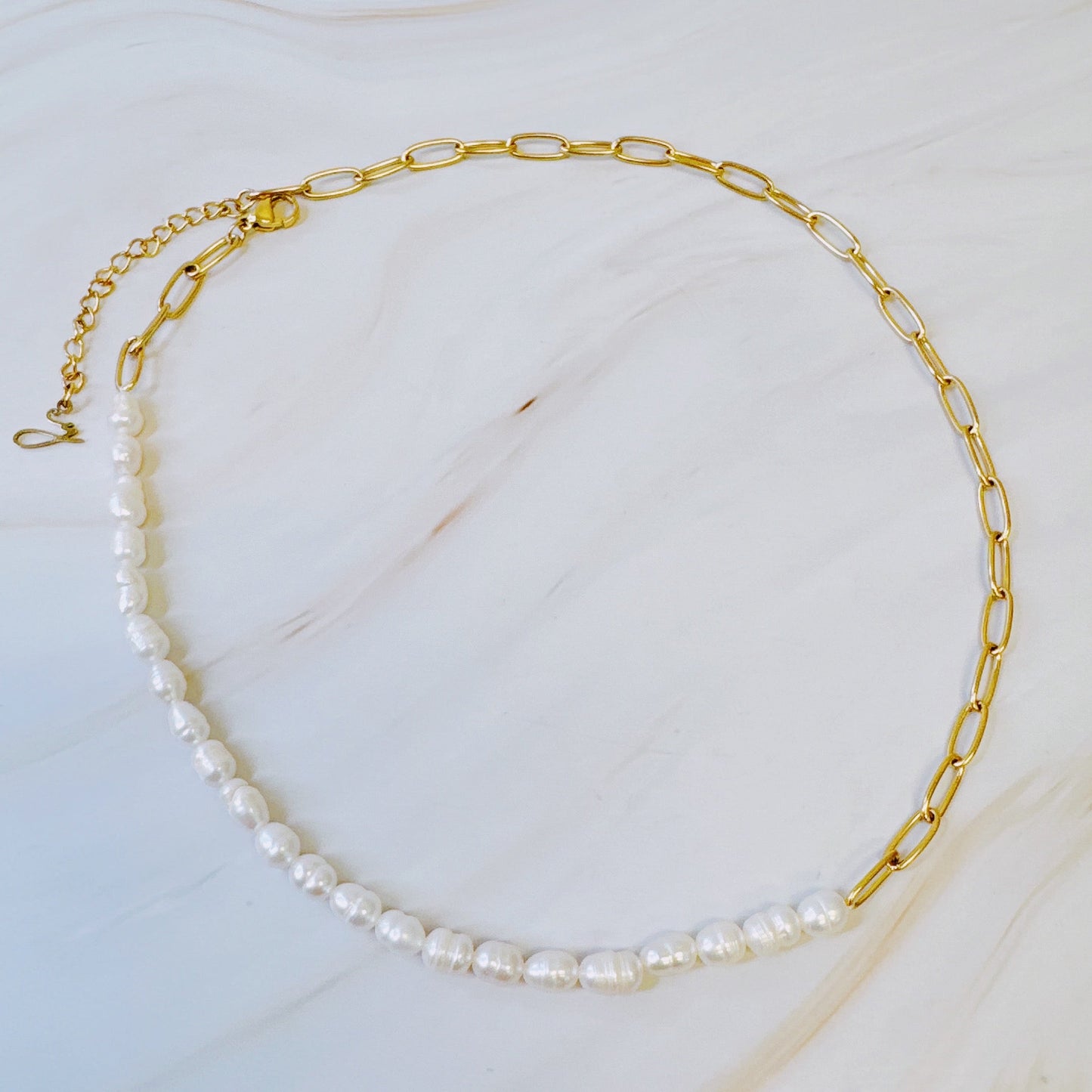 Freshwater Pearls and Chain Necklace