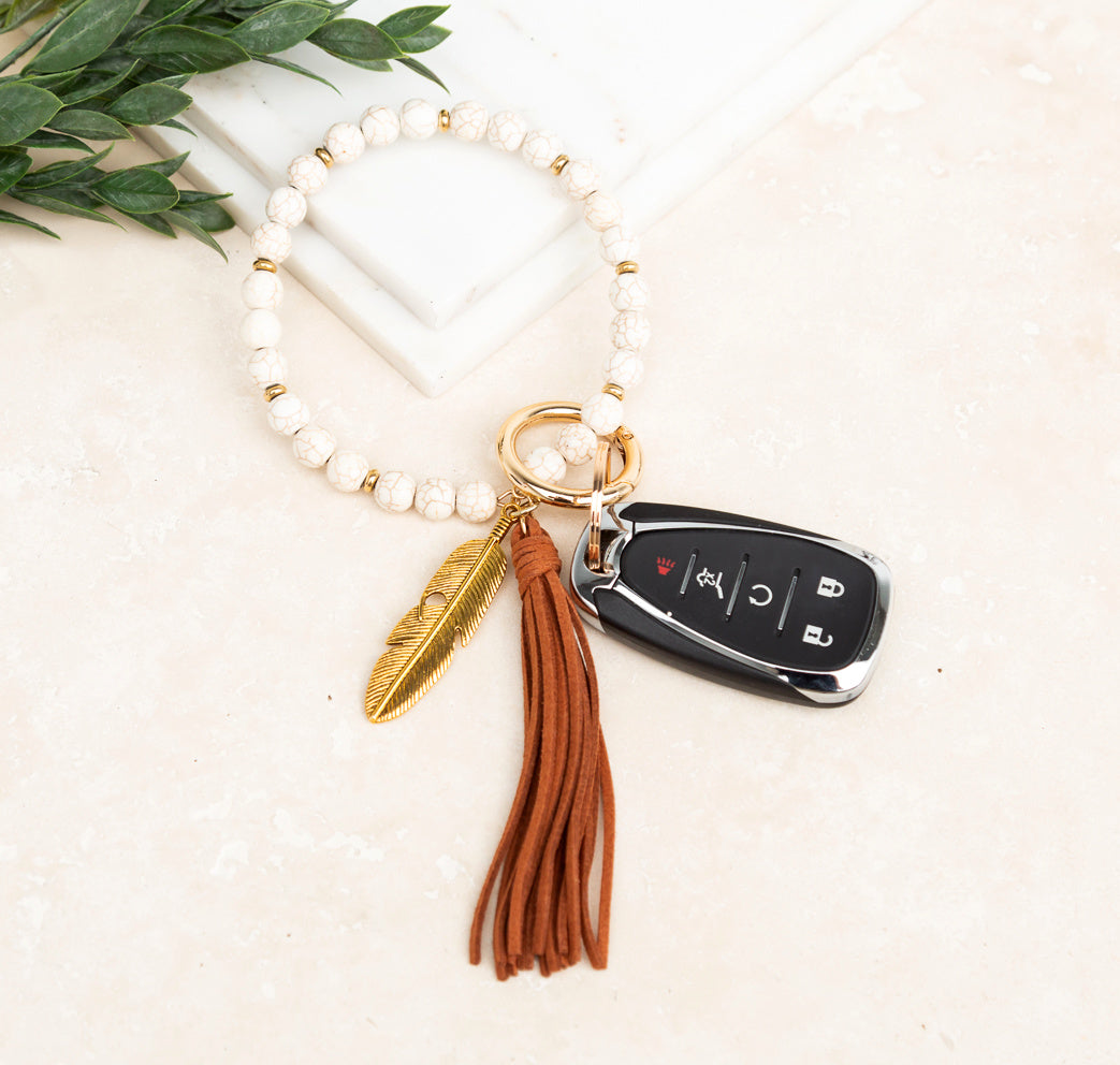 Boho Stone Key Ring Bracelet