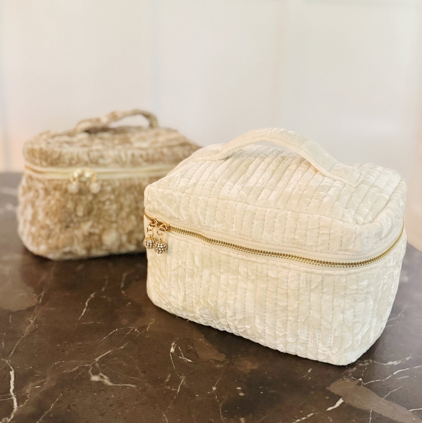Quilted Velvet Vanity Case