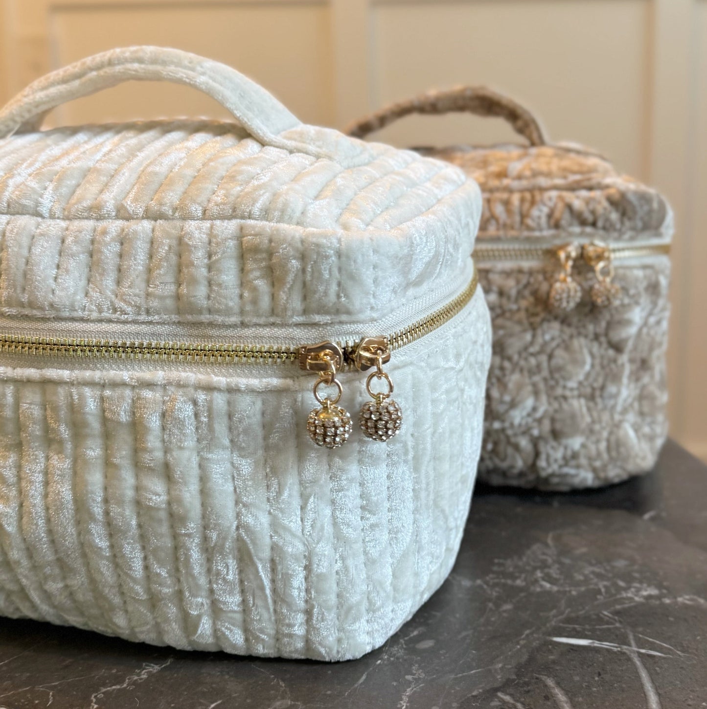 Quilted Velvet Vanity Case