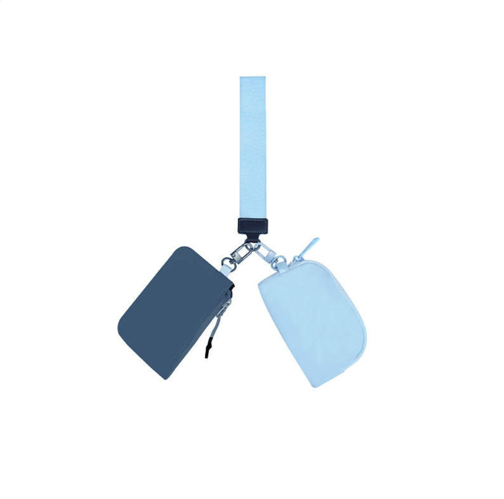 Clippable Dual Pouch Wristlet Wallet