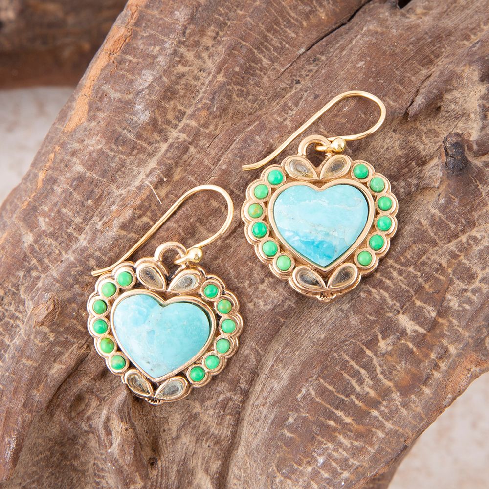 Legacy Heart Turquoise Drop Earrings