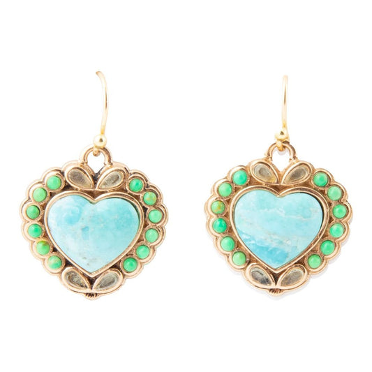 Legacy Heart Turquoise Drop Earrings