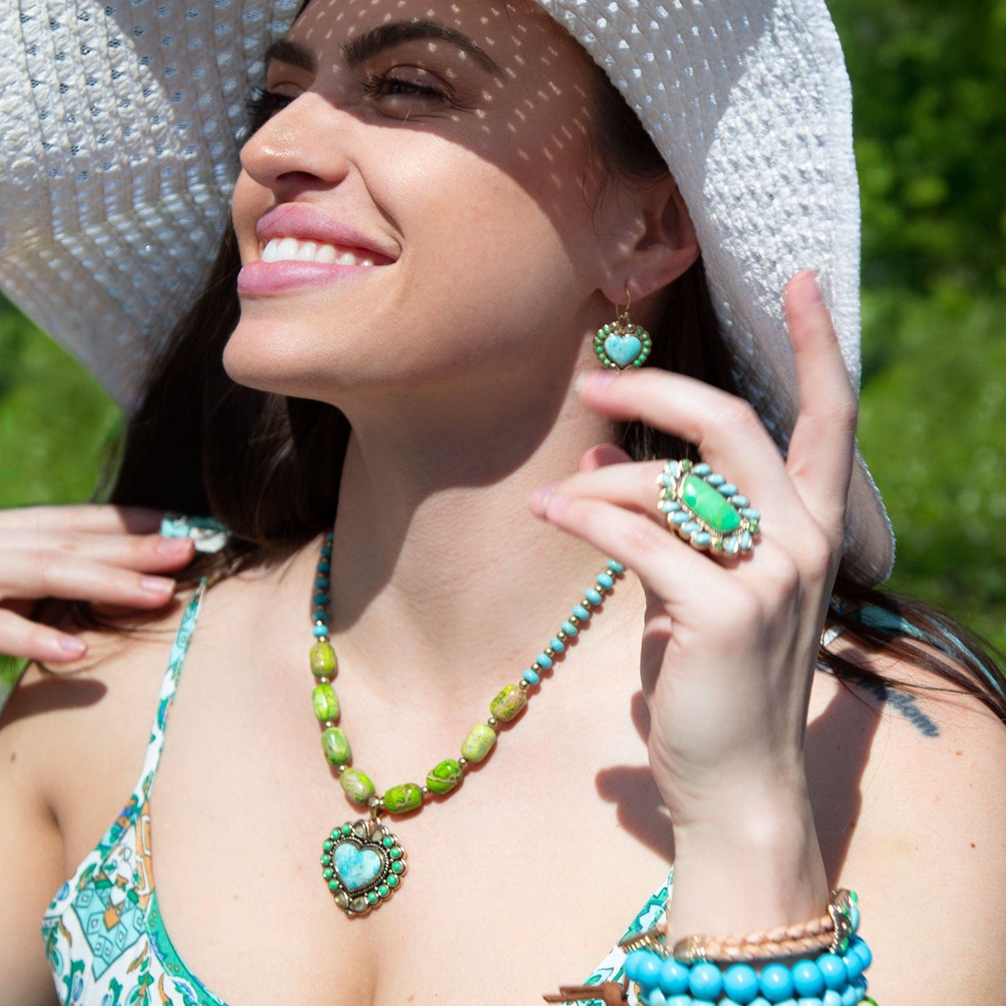 Legacy Heart Turquoise Drop Earrings