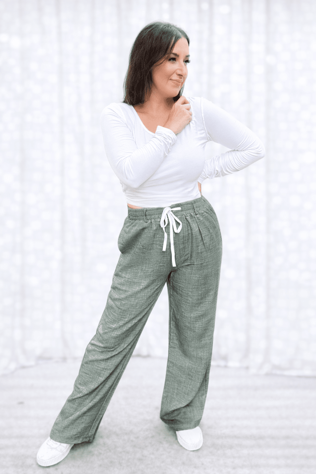 Cora Chambray Wide Leg Pant