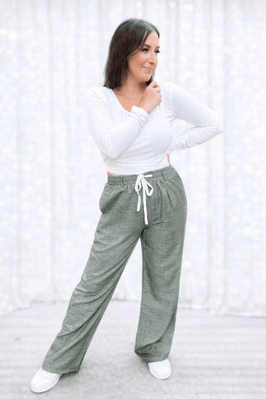 Cora Chambray Wide Leg Pant