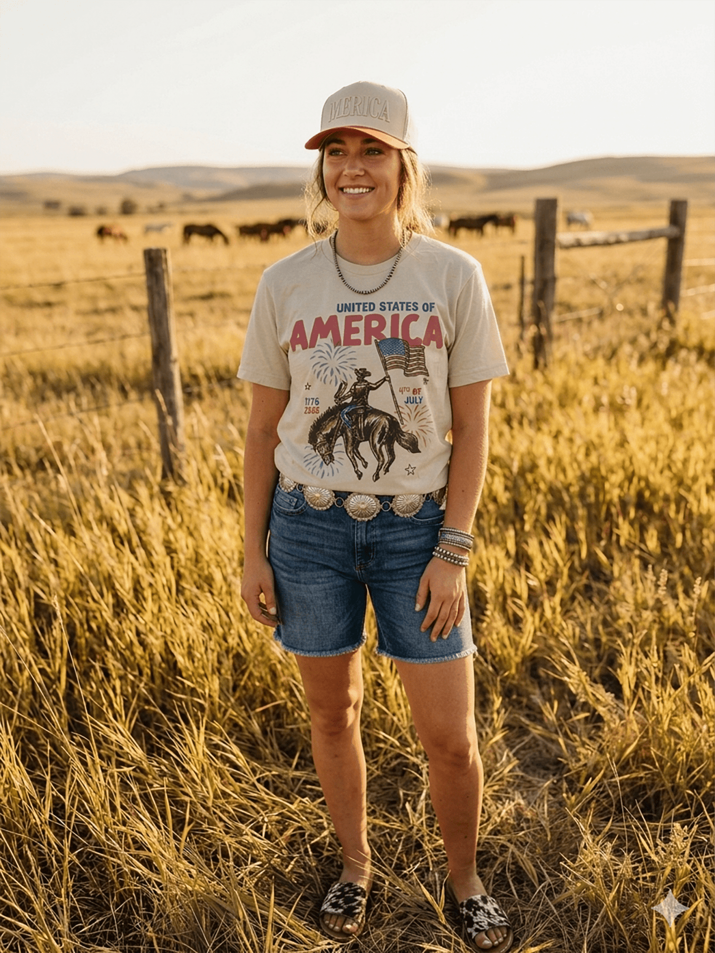 United States of America Cowboy Graphic Tee